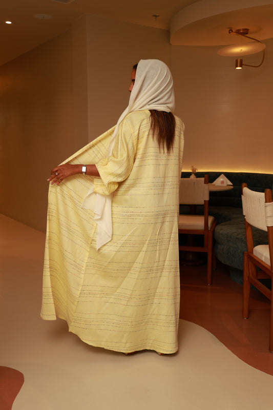 Lemon Veil Abaya Set